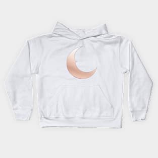 Crescent Moon Rose Gold Shadow Silhouette Anime Style Collection No. 316 Kids Hoodie